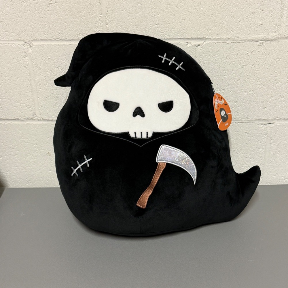 Squishmallows 16 Inch Otto the Grim Reaper Halloween Plush Kellytoy NWT